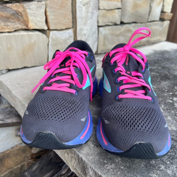 Brooks Ghost 15 Athletic Running sneaker shoes in Black,Pink & purple Sz-12. M - Picture 6 of 14